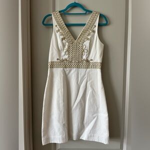 NWT Lilly Pulitzer white dress with gold trim- calling all brides!!!